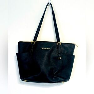 Michael Kors Charlotte Ciara Large Zip Tote Shoulder Bag - Black